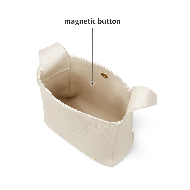 Soft Genuine Leather Bucket Bag