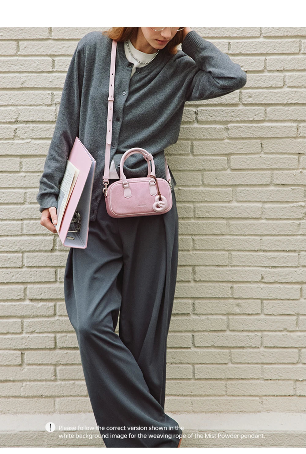 Split Leather Bowling Shoulder and Crossbody Tote