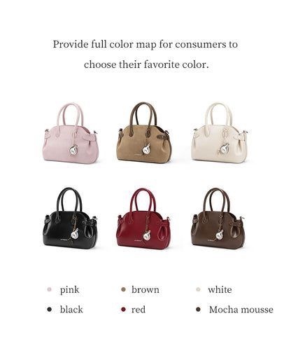 Split Leather Mini Bowling Tote