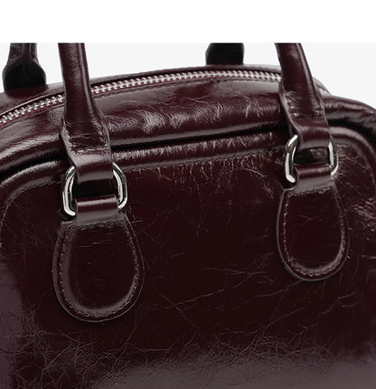 Genuine Leather Boston Shoulder Bag