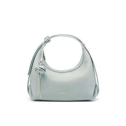 Genuine Leather Half Moon Shoulder and Crossbody Tote