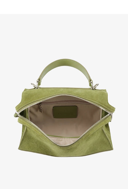Green Split Leather Shoulder and Crossbody Bag