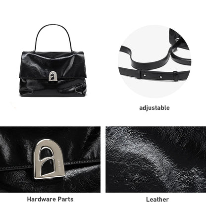 Split Leather Shoulder Crossbody Tote Bag