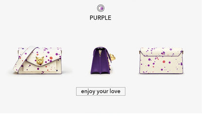 Genuine Leather Floral Flap Bag with Hasp Closure