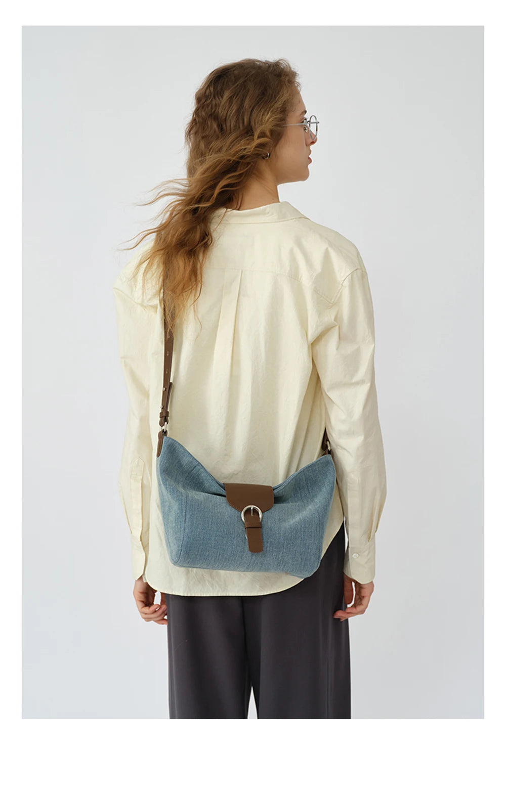 Split Leather Soft Tote Shoulder Crossbody Bag