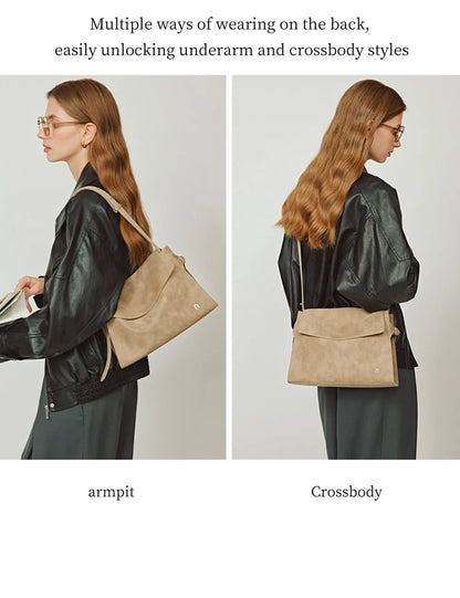 Genuine Leather Structured Tote Bag