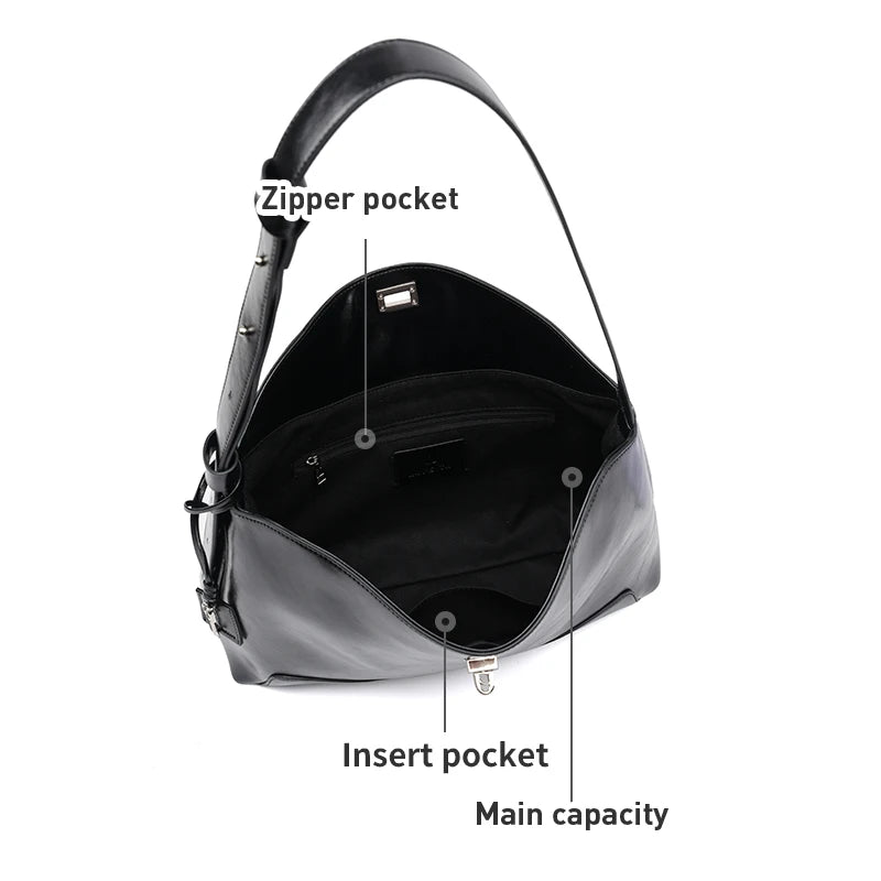 Split Leather Shoulder and Crossbody Tote Bag