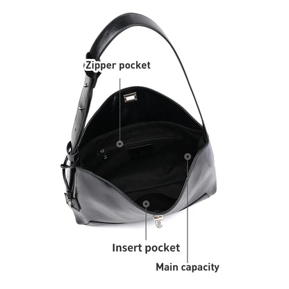 Split Leather Shoulder and Crossbody Tote Bag