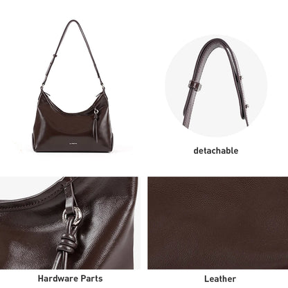 Soft Genuine Leather Shoulder Crossbody Tote