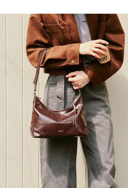 Soft Genuine Leather Shoulder Crossbody Tote