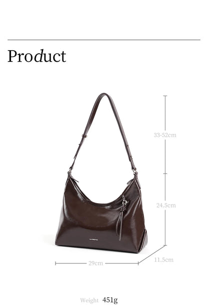 Soft Genuine Leather Shoulder Crossbody Tote