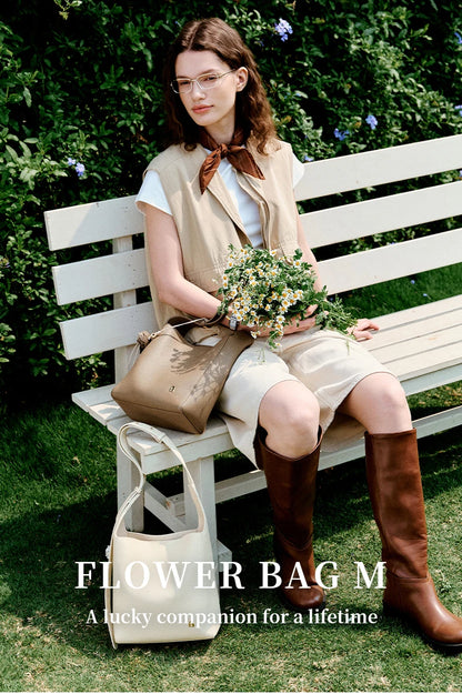 Soft Genuine Leather Bucket Bag