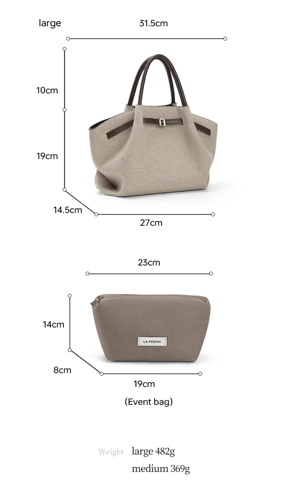 Cotton Dual-Handle Tote Shoulder and Crossbody Bag