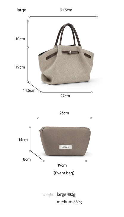 Cotton Dual-Handle Tote Shoulder and Crossbody Bag