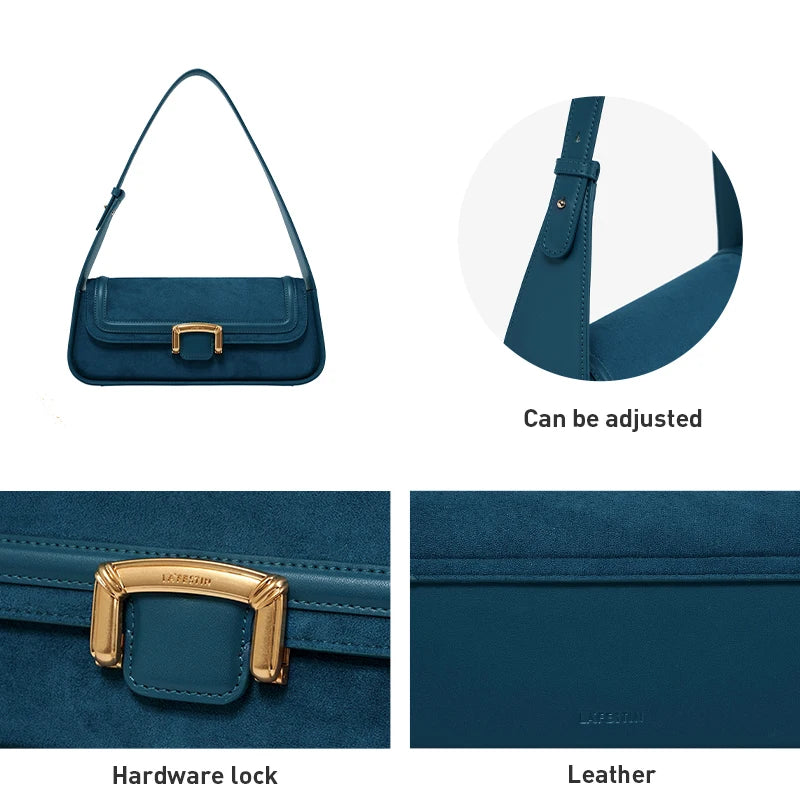 Split Leather Firm Shoulder Bag