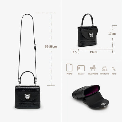 Genuine Leather Bucket Bag – Animal Print Style