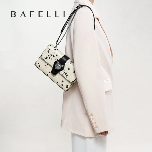 Genuine Leather Shoulder and Crossbody Bag – Dot Flap Design