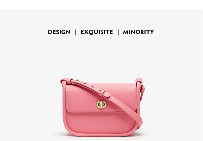 Elegant Split Leather Saddle Crossbody Bag