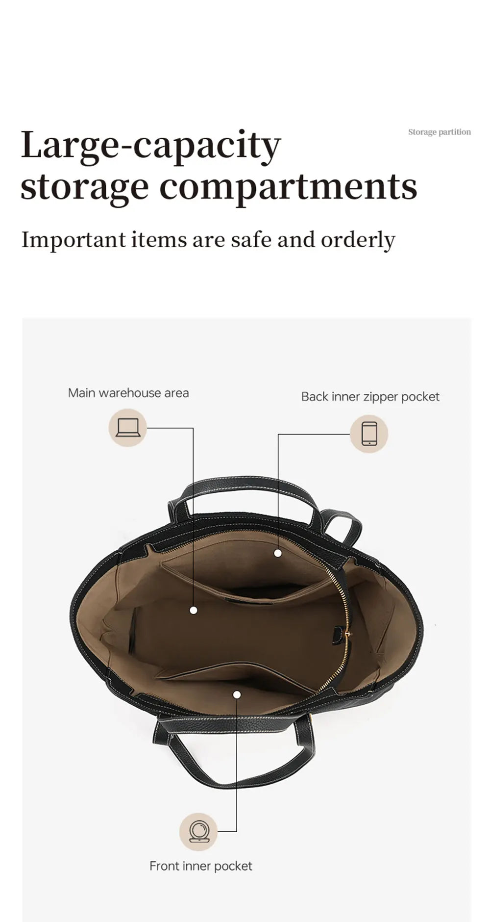 Genuine Leather Tote Shoulder Bag