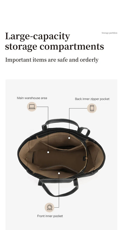 Genuine Leather Tote Shoulder Bag