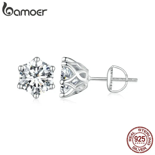 D Color Moissanite Stud Earrings – 925 Sterling Silver