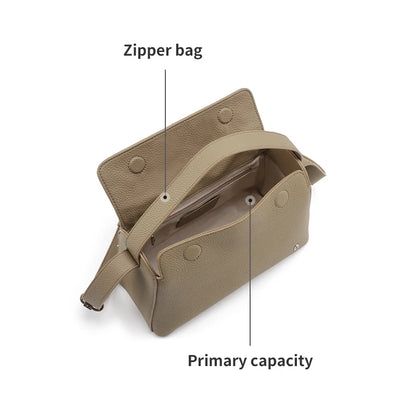 Soft Genuine Leather Mini Tote Crossbody