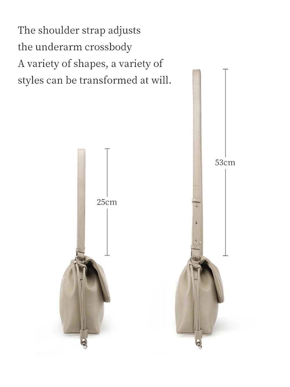 Split Leather Soft Shoulder and Crossbody Bag