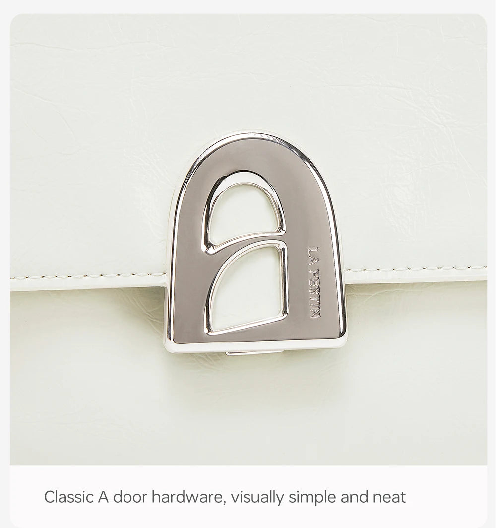 Split Leather Compact Square Tote