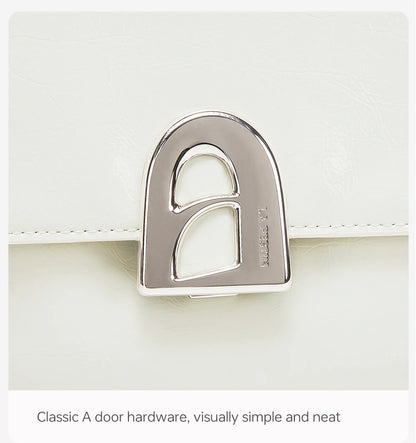 Split Leather Compact Square Tote