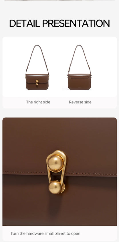 Split Leather Square Shoulder and Crossbody Bag