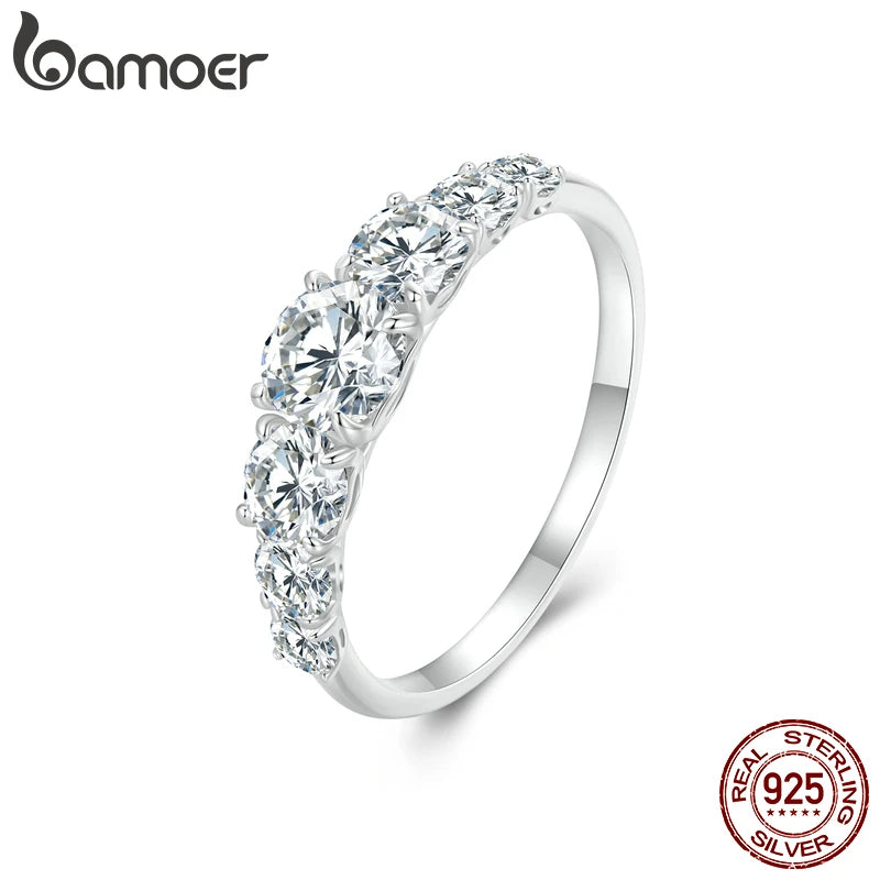 Delicate Moissanite Ring – 925 Sterling Silver Classic Wedding Band