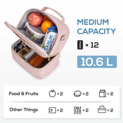 Thermal Double Deck Insulated Lunch Cooler Bag