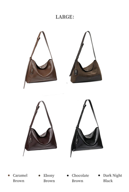 Split Leather Shoulder and Handbag Tote