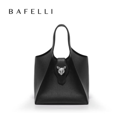 Genuine Leather Tote Bag – Soft Casual Style with Open Pocket