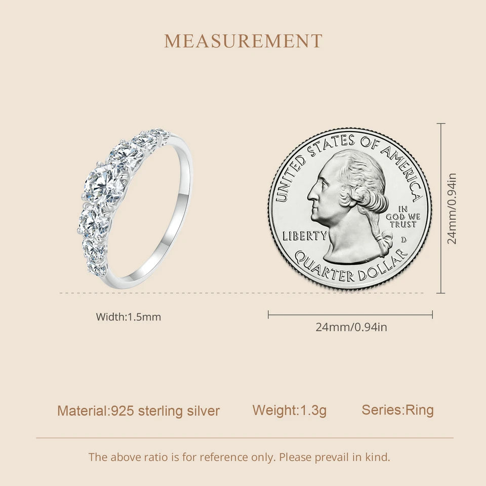 Delicate Moissanite Ring – 925 Sterling Silver Classic Wedding Band