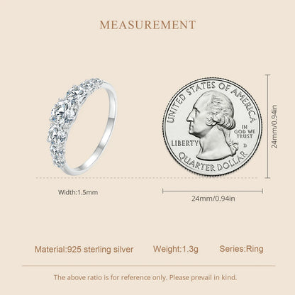 Delicate Moissanite Ring – 925 Sterling Silver Classic Wedding Band