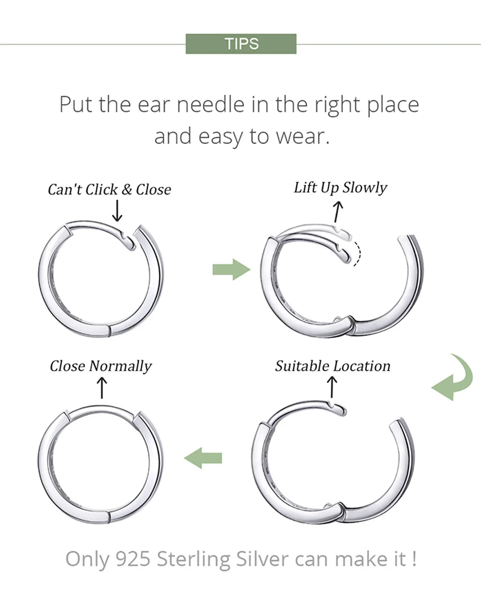 Minimalist Hoop Earrings – 925 Sterling Silver for Multiple Piercings