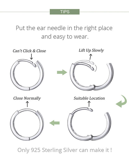 Minimalist Hoop Earrings – 925 Sterling Silver for Multiple Piercings