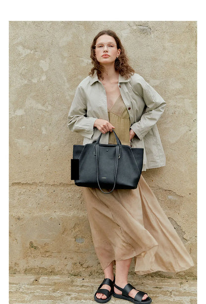 Genuine Leather Tote Shoulder Bag