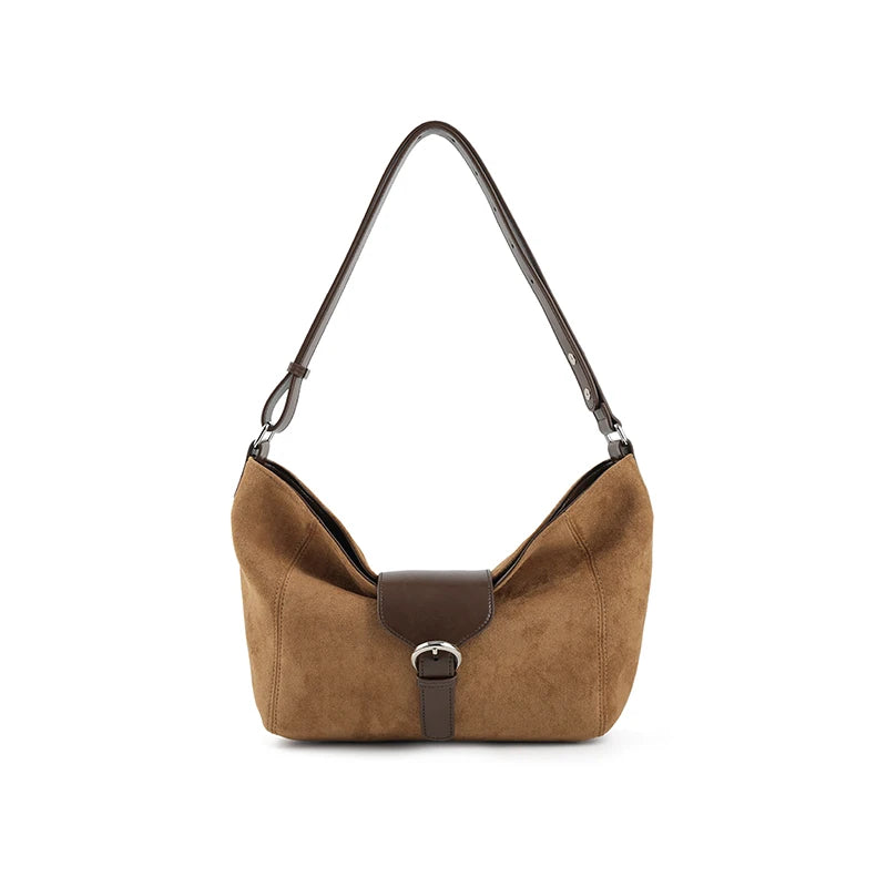 Split Leather Soft Tote Shoulder Crossbody Bag