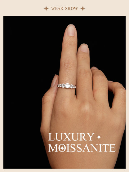 Delicate Moissanite Ring – 925 Sterling Silver Classic Wedding Band