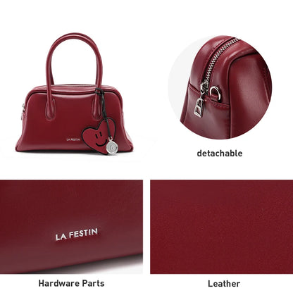 Soft Split Leather Small Tote Shoulder Bag