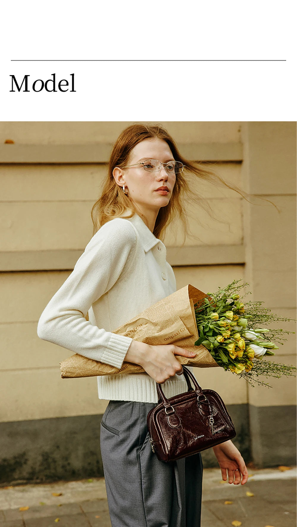 Genuine Leather Boston Shoulder Bag