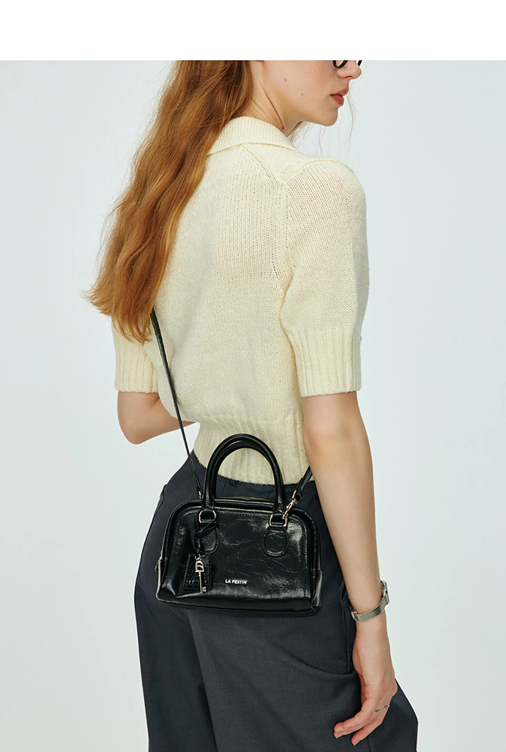 Genuine Leather Boston Shoulder Bag