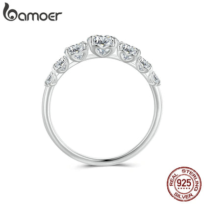 Delicate Moissanite Ring – 925 Sterling Silver Classic Wedding Band