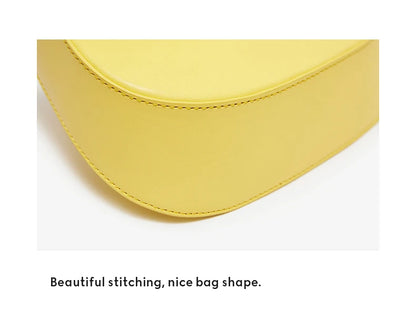 Half Moon Crossbody Bag – Genuine Leather Flap Style