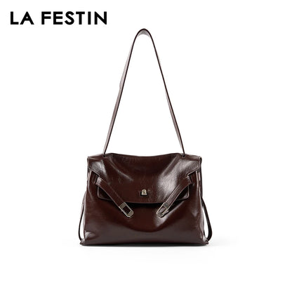 Split Leather Shoulder and Crossbody Tote