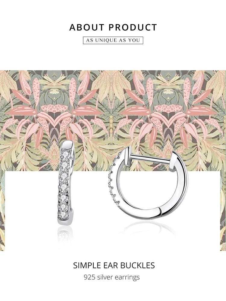 Zircon Huggie Hoop Earrings – 925 Sterling Silver