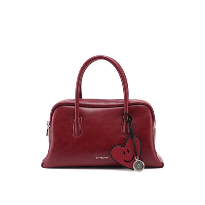 Split Leather Compact Shoulder and Crossbody Tote