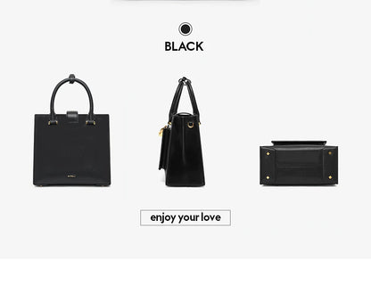Split Leather Business Tote Bag